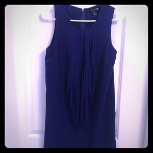 Blue mini dress with fun tassels
